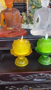 NẾN HOA SEN ĐÁ LƯU LY DÙNG PIN - NẾN ĐÈN CẦY DÙNG PIN