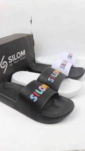 Silom Sandal Slop Pria & Wanita Eva Karet Flip Flop Sendal Slide Logo Timbul Arise Colored PClass-1