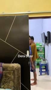Satu Set Pintu Geser/Sleding Terdiri Dari Rel 180cm|Kunci& Hendel Tanem 2 Pcs / Pintu Kamar Sleding