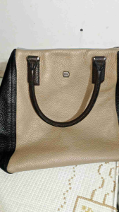 Preloved Bege Couture Korea Bag with SlingGenuine Leather Bag