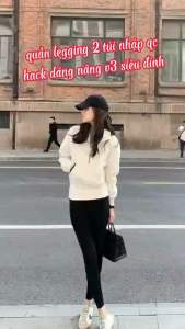 Quần dài 9966 legging qc 2 túi co giãn 4 chiều dài 90cm