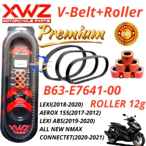 VANBELT V-BELT VBELT FANBELT SET PLUS ROLLER YAMAHA AEROX B63-E7641-00 LEXI ABS 2021 2022 XWZ
