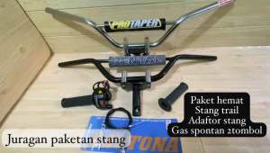 Paket hemat stang trail+adaftor stang+gas spontan daytona 2tombol