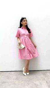 Basic Midi Dress Katun Poplin Alena Premium//Dress Busui