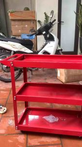 Bộ kệ đẩy dụng cụ sửa chữa 3 tầng chuyên dụng có bánh xe tiện lợi tải trọng lên tới 100kg