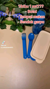UNAGI SET - Lunch Box set botol dan tempat makan dengan sendok garpu / kotak bekal tanpa sekat