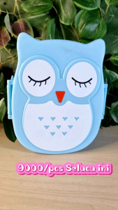 OWL BOX / TEMPAT BEKAL ANAK / LUNCH BOX BURUNG HANTU LUCU / KOTAK MAKAN