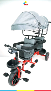 Stroller Sepeda Anak Kembar Roda Tiga PMB Iora T-37 Tricycle T37 Boncengan T 37 Musik dan Lampu
