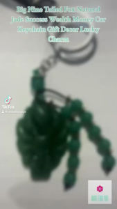Big Nine Tailed Fox Natural Jade Success Wealth Money Car Keychain Gift Decor Lucky Charm Blessed