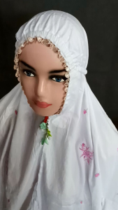 MUKENA UMROH HAJI MOTIF BORDIR FREE TAS SETELAN ATAS BAWAH BERLENGAN