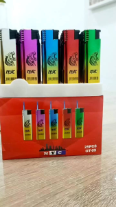 [1 BOX] NYC METAL JET REFILLABLE GAS LIGHTER GT-09