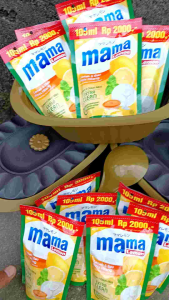 10 pcs sabun cuci mama lemon 105ml +1 set wadah plastik set viral