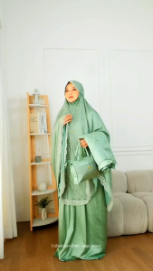 Mukena Dalanova Uzbekistan Etnic Armany Silk | Mukena Dewasa Jumbo | Mukena 2 In 1 Resleting Dagu | Model 2 Lapis Adem dan Nyaman | Mukena Seserahan