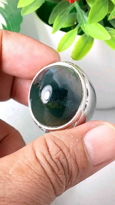 cincin batu akik lumut natural realpic