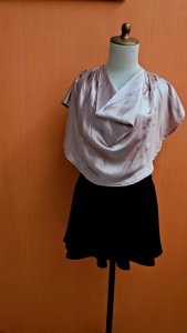 atasan wanita crop top rose gold S M L cewek MEWAH cape cute