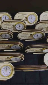 Wooden Clock OVAL personalized with FREE ribbon tag box