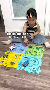 [capt] Mainan Edukasi Anak Puzzle Rel Mobil - DIY Puzzle Rail CAR
