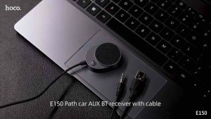 SYอุปกรณ์รับสัญญาณบลูทูธ AUX V5.4 HOCO E150 ความยาว 1.5m เชื่อมต่อเร็ว เสียงชัด รับสัญญาณได้สุงสุด10m.