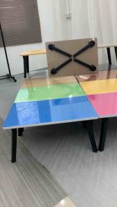 KANTAREEYA โต๊ะพับแบบญี่ปุ่นพับได้ขนาดใหญ่หน้าสี่เหลี่ยมผืนผ้า กว้าง(ลึก) 50 x ยาว 75 x สูง 29 cm.