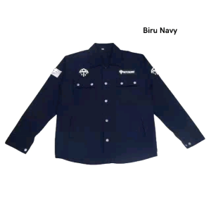 Jaket Semi Parka Pria Motif Logo Bordir Trucker Emblem