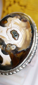 Cincin Batu Natural Motif Gambar Abstrak Unik Angka 8 Legendaris