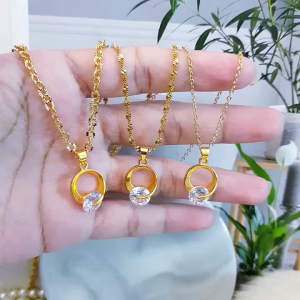 Kalung Xuping Liontin Bulat Permata Diamond Cantik Terbaru