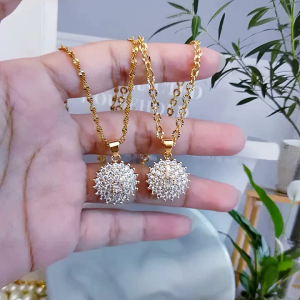 Kalung Xuping Matahari Permata Zircon Cantik Mewah Warna Gold 718ab
