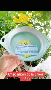 Chảo ốp la chiên trứng Vạn Lợi size 20cm - Chảo nhôm trắng kèm đế dùng làm bánh mì chảo chiên trứng - gia dụng Nari