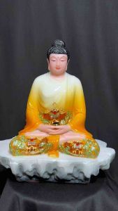 [ Cao 40 cm nhiều màu ] TƯỢNG BỔN SƯ THÍCH CA   NGỒI BỆ ĐÁ  CHẤT LIỆU  BỘT ĐÁ + COMPOSITE