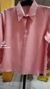 KEMEJA BLOUSE FORMAL WANITA TANPA KANCING KOREAN STYLE