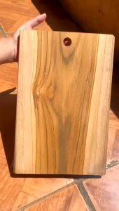 Talenan tipis kayu jati asli serat oil finishing food grade ukuran 30cm×20cm BONUS 1pcs lap serbet