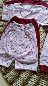 MURAH!! 18 pcs Baju Bayi Celana Bayi Baru Lahir Seri Merah Marun
