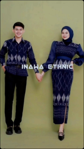 READY STOK - baju couple - tenun couple pasangan - gamis tenun - dress couple pasangan terbaru