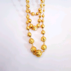 Kalung Wanita Boba Susun 3 Layer Gold Fashion Hijab Pesta Xds994