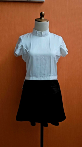 atasan wanita putih M cewek MEWAH blouse lengan pendek kerja kuliah