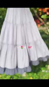 กระโปรงเอวสูง กระโปรงเอวยางยืด กระโปรงผู้หญิง กระโปรงยาว กระโปรงผ้าพื้น กระโปรง3ชั้น ระบายล่างรอบชายกระโปรง Long Skirt SK-A56