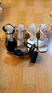 Dép nữ sandal cao gót quai bản gấp hậu C gót 7cm