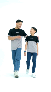 Atasan Kaos Couple Family Set Keluarga Denim Putih Sarimbit Ayah Ibu Anak Terbaru