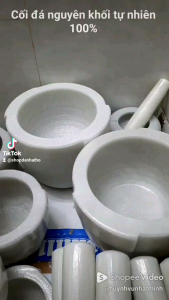 Cối đá Non Nước size 20cm kèm chày đã đánh bóng