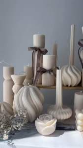 A&H Luxe Candle Vase & Tray Décor Set – Handmade Soy Wax Candle with Elegant Display Tray