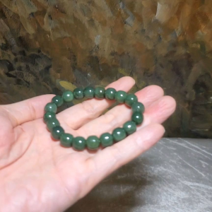 Gegegems premium 10mm Nephrite green traditional old style beads Jade bracelet (with certificate) #8