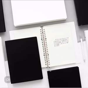 Black White PP A5 B5 Loose-Leaf Cover Ring Binder Spiral Notebook Writing Refill Grid Inner | Office School Stationery