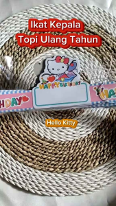 (ISI 10) Topi Ulang Tahun Kartun Kuromi Labubu / Ikat kepala ultah Lucu Unik Viral