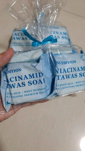 GIFT SET NIACINAMIDE TAWAS SOAP mini 50g with free mesh 4pcs mini whitening soap travel size FDA APPROVED