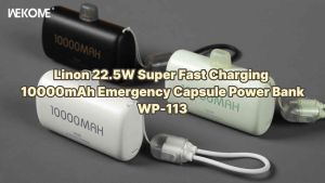 WEKOME Q1002 10000mAh PD22.5W Fast Charging Power Bank Built-in Cable LED Display Mini Portable
