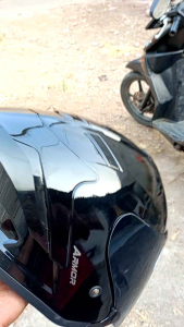 Helm Hallface JS Yakuza Armor Paket Ganteng SNI Kaca Flat Silver Dan Bluee