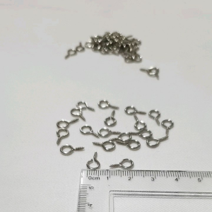 สกรู ตะขอ 100 ชิ้น ขนาด 6×12 มิล สกรูเกลียว ตะขอเกี่ยว อะไหล่งานฝีมือ