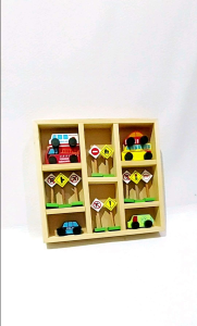 Mainan edukasi kayu edukatif anak Miniatur Rambu Lalu Lintas motorik montesori imajinasi kognitif
