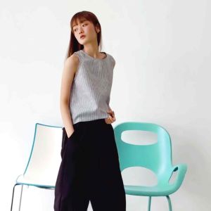 เสื้อกล้ามผ้าลินิน - ริ้วเทา