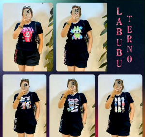 Terno Short Labubu: Premium Knitted Fabric & Comfortable Wear